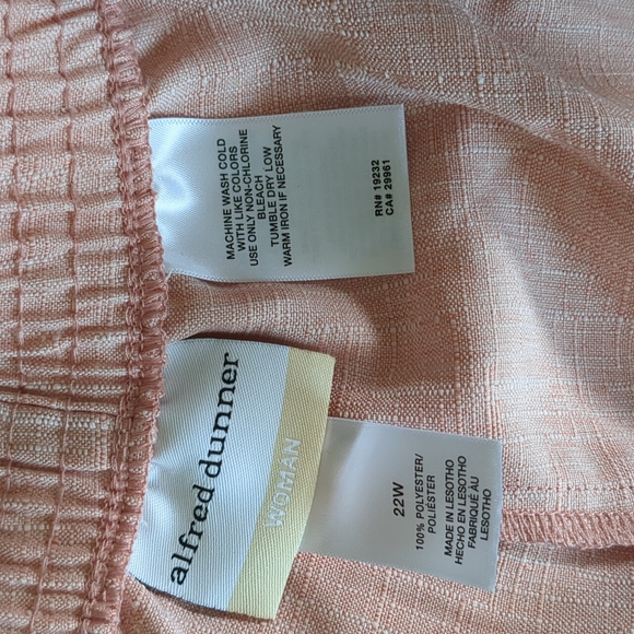 NWT Alfred Dunner Apricot Pink Classic Fit Pants size 22W - Picture 5 of 9
